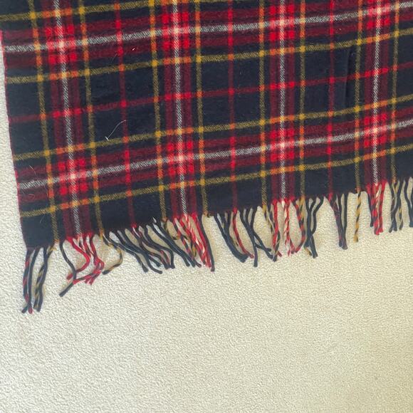 Pendleton 100% Virgin Wool Tartan Plaid Throw Blanket Navy Red Yellow USA - Picture 7 of 16